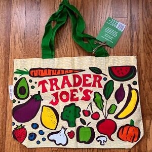 Vintage Trader Joe’s NWT Novelty Fruit Print Cotton Tote Bag Collection USA